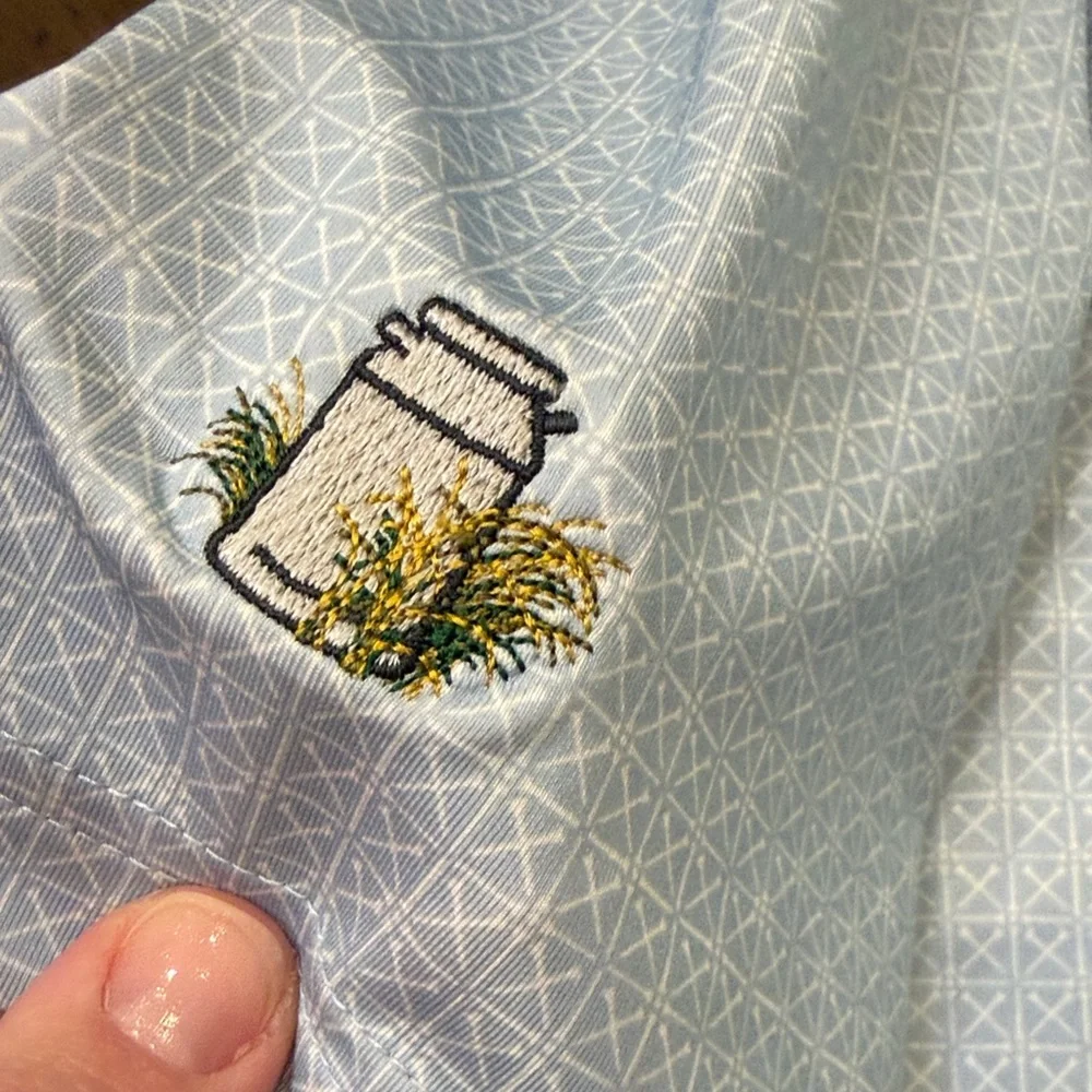 RLX Ralph Lauren XL Men’s Light Blue Patterned Polo Shirt C11-017